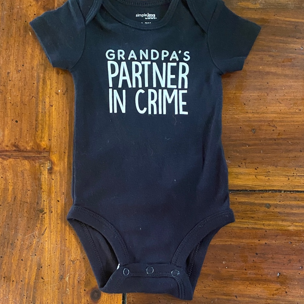 Simple Black Bodysuit - Grandpa's Partner in Crime